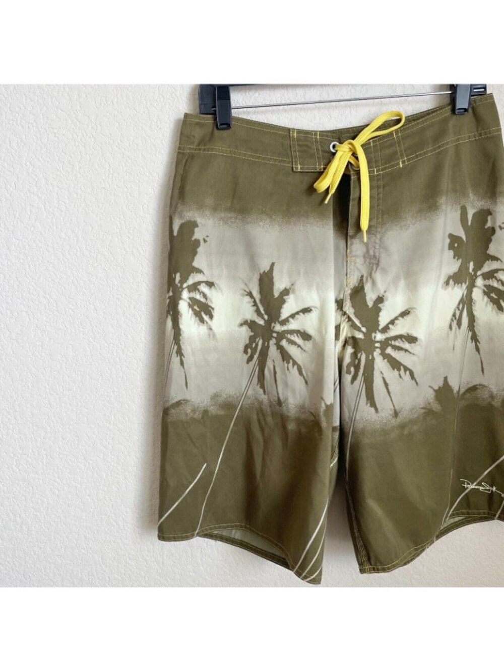 Panama Jack Mens Short Size 32 Green Summer Beach Drawstring Surf Boardshorts - Picture 6 of 10